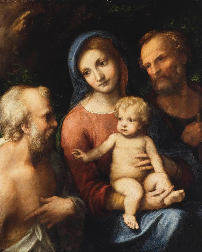 Den hellige familie og Saint Jérôme - Antonio da Correggio