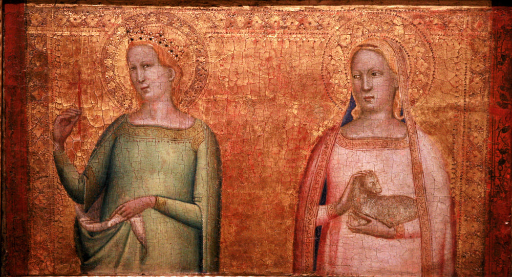 Sainte Marguerite et Sainte Agnès - Bernardo Daddi image 1 tableau peint à l’huile sur toile