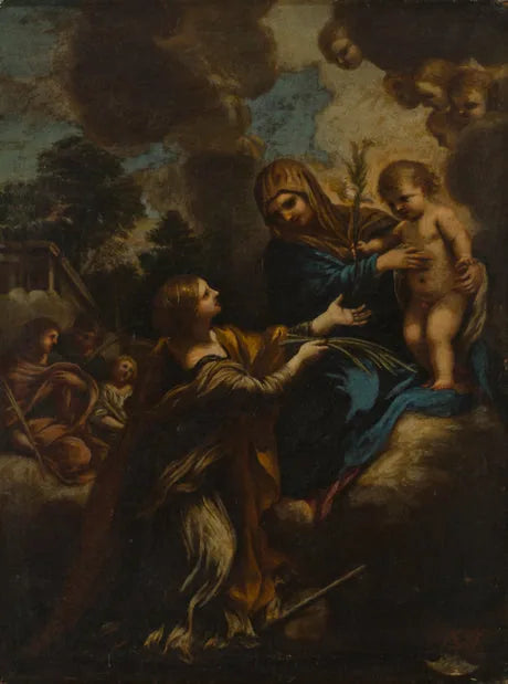 Sainte Marie, den lille Jesus og Sainte Catherine - Pietro da Cortona