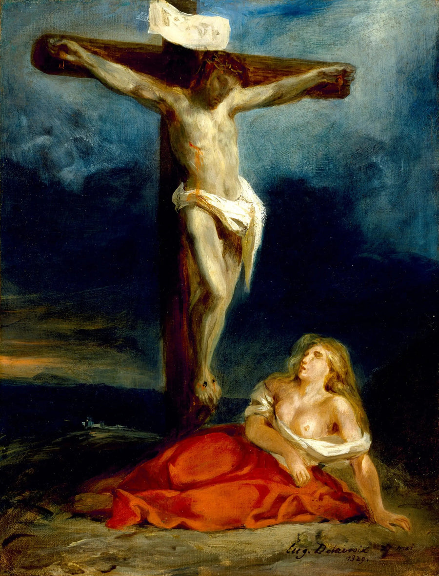 Den hellige Maria Magdalena ved foten av korset - Eugène Delacroix
