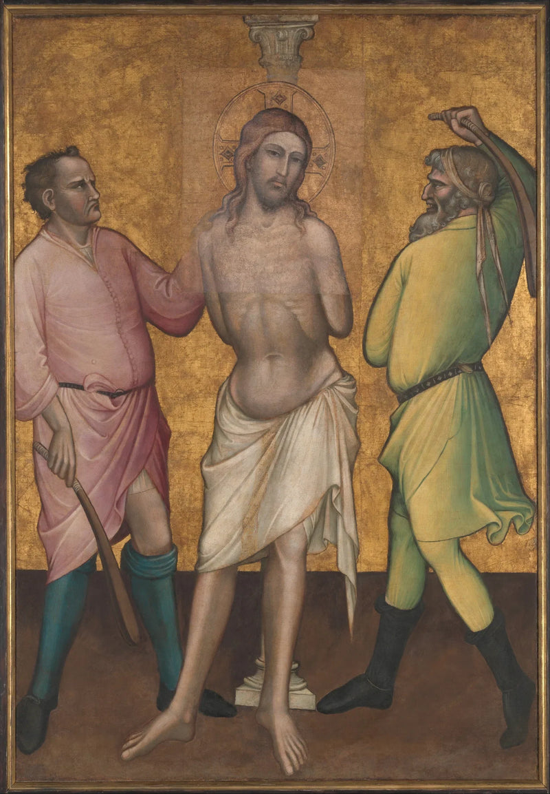 Sainte Marie-Madeleine som holder et kors; (på baksiden) Piskingen - Spinello Aretino