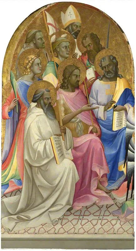 Helgeners tilbedere: Venstre hovedpanel - Lorenzo Monaco