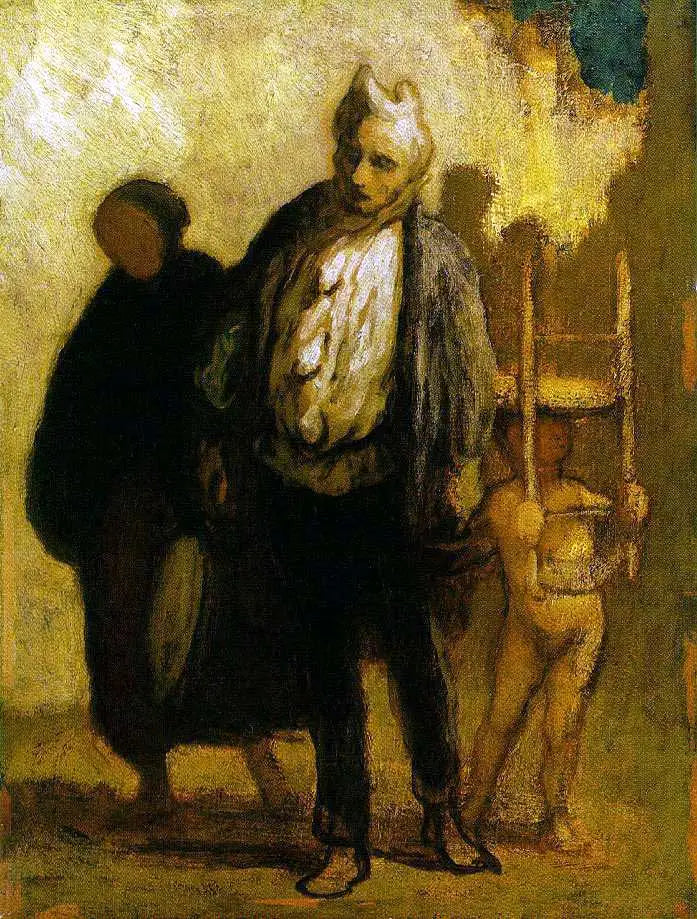Vandrende sirkusartister - Honoré Daumier