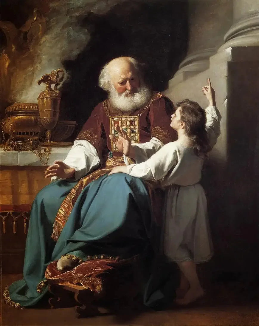 Samuel rapportant à Éli dommene fra Gud over Edis hus - John Singleton Copley

Source:
Samuel rapportant à Éli les jugements de Dieu sur la maison d'Éli - John Singleton Copley