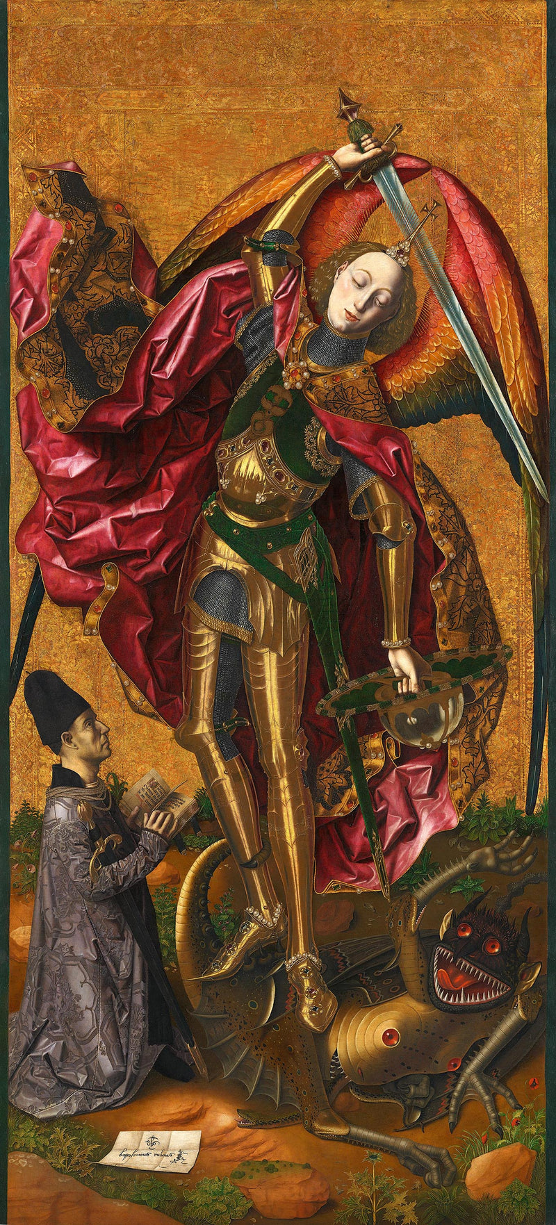 San Michele triumferer over djevelen - Bartolomé Bermejo