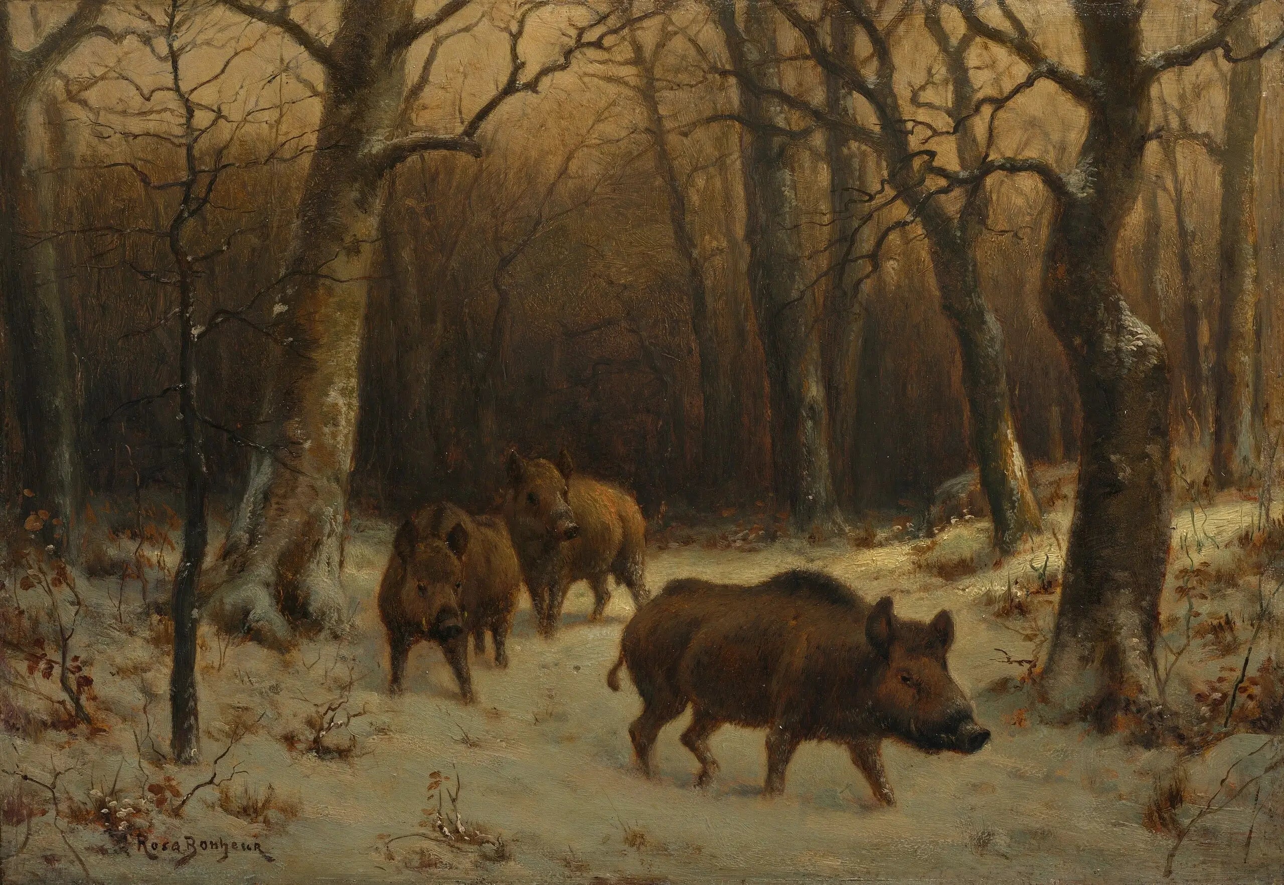 Sangliers dans la neige - Rosa Bonheur - Alpha Reproduction