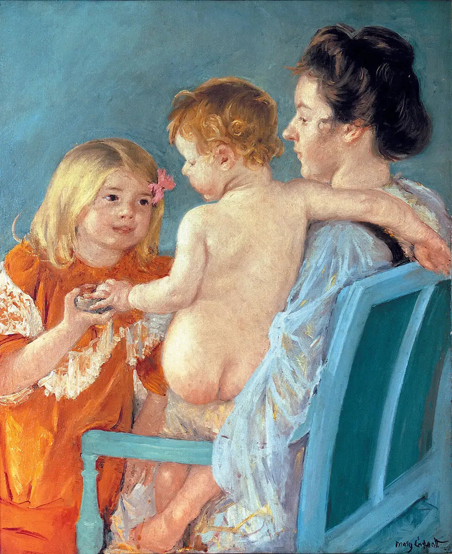 Sara gir en leke til babyen - Mary Cassatt
