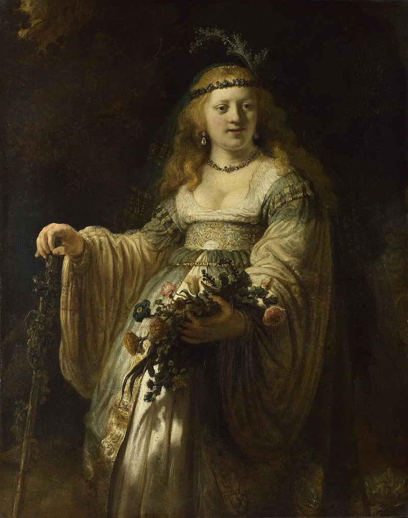 Saskia i Blomster - Rembrandt