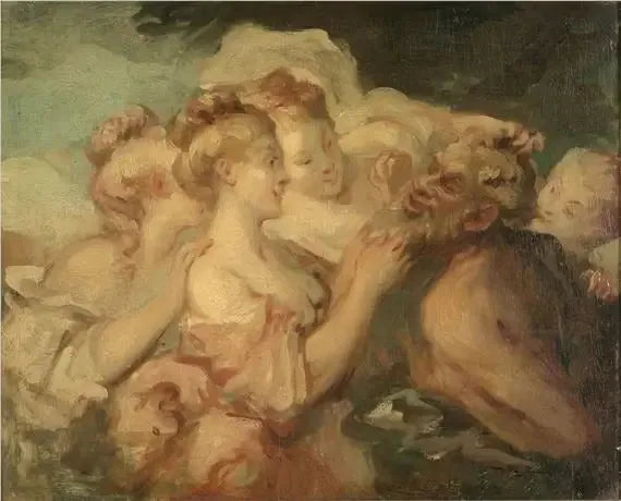 Satire og Bacchantes - Jean-Honoré Fragonard
