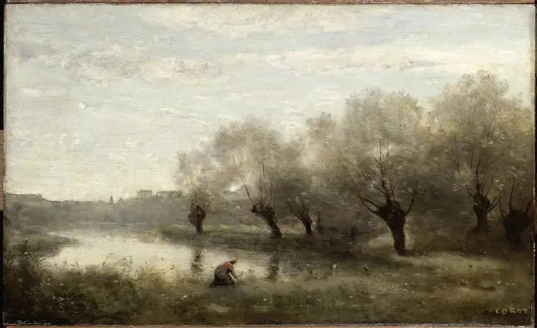 Saulaie ved enden av et sump - Jean-Baptiste Camille Corot