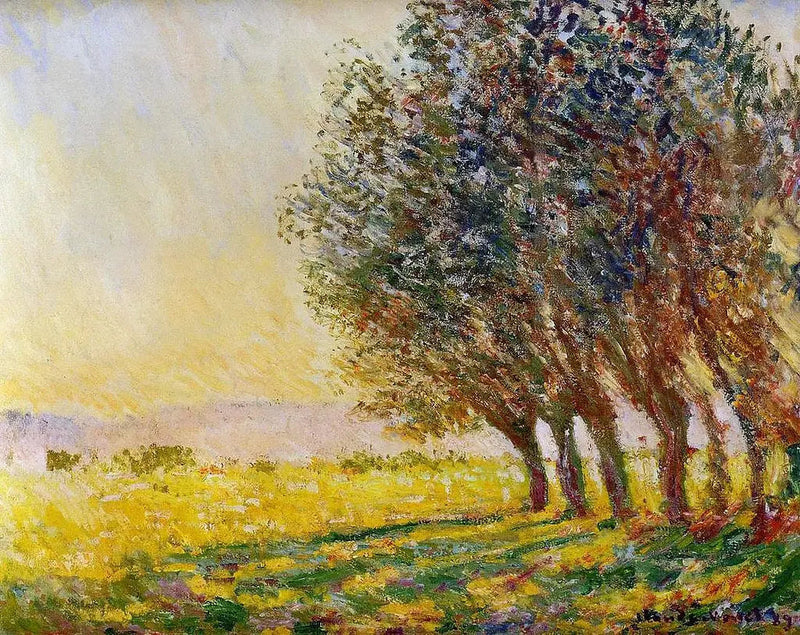 Piler i solnedgangen - Claude Monet