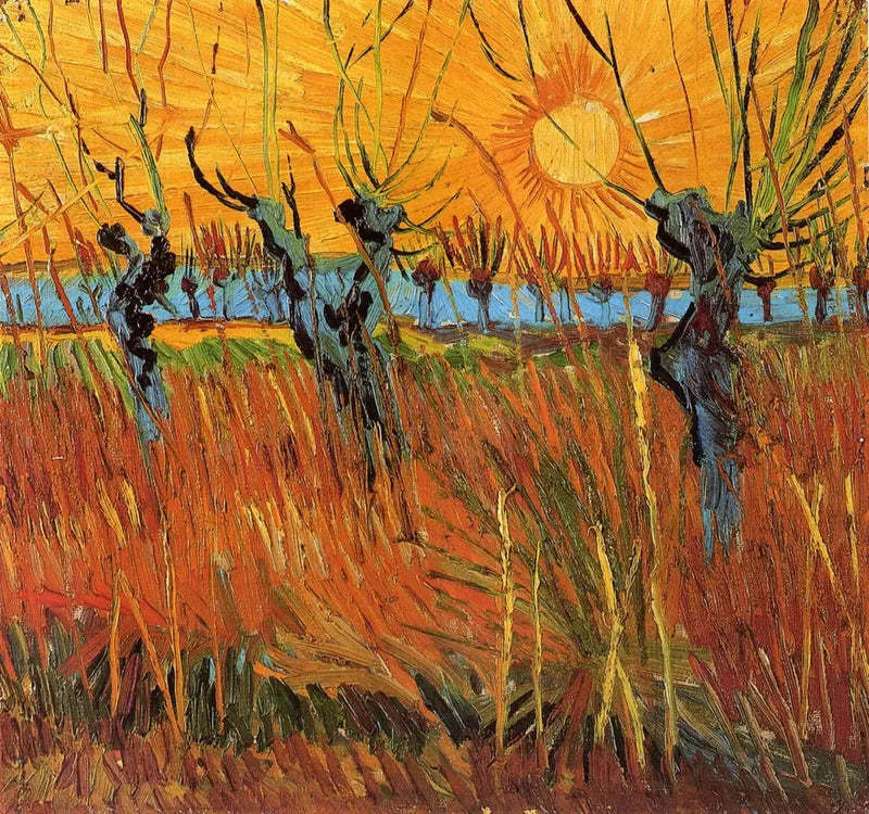Piler i solnedgangen - Vincent van Gogh