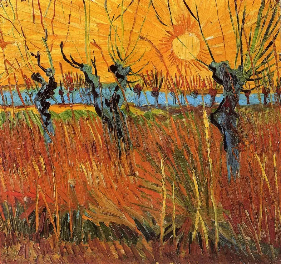 Piler i solnedgangen - Vincent van Gogh