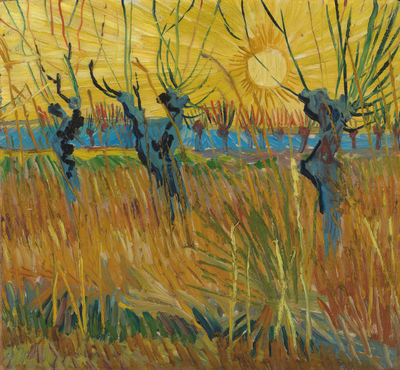 Piler i solnedgangen - Vincent van Gogh