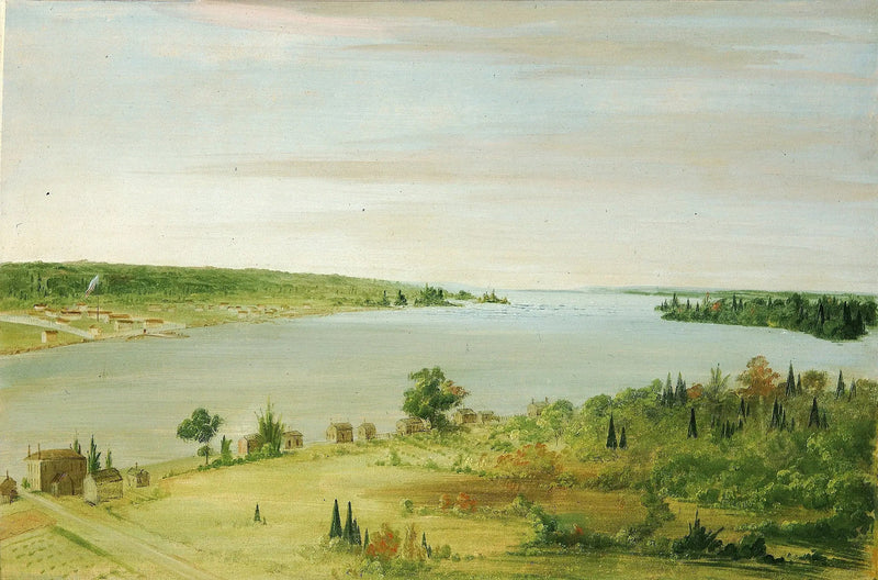 Sault Ste. Marie, som viser den amerikanske garnisonen i det fjerne - George Catlin

Source:
Sault Ste. Marie, montrant la garnison américaine au loin - George Catlin