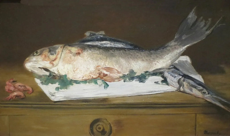 Laks, gjedde, reker - Édouard Manet