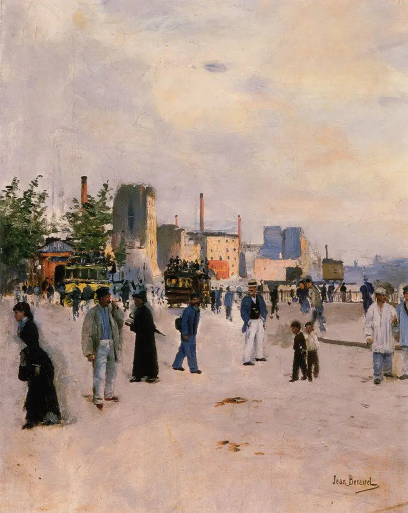 Scène avec cheminées d'usines - Jean Béraud image 1 copie de tableau peinte à la main