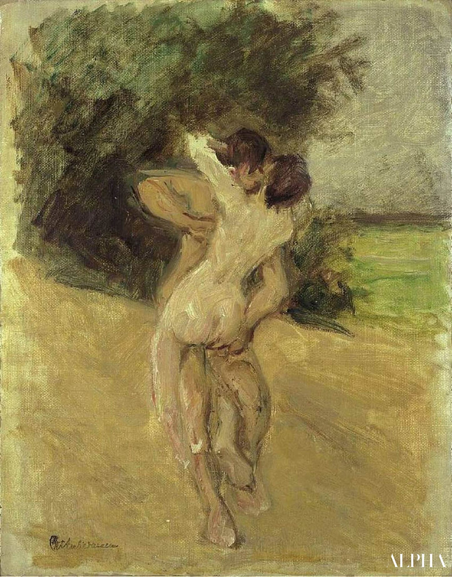 Kjærlighetsscene - Max Liebermann - Høykvalitets reproduksjoner av malerier og bilder