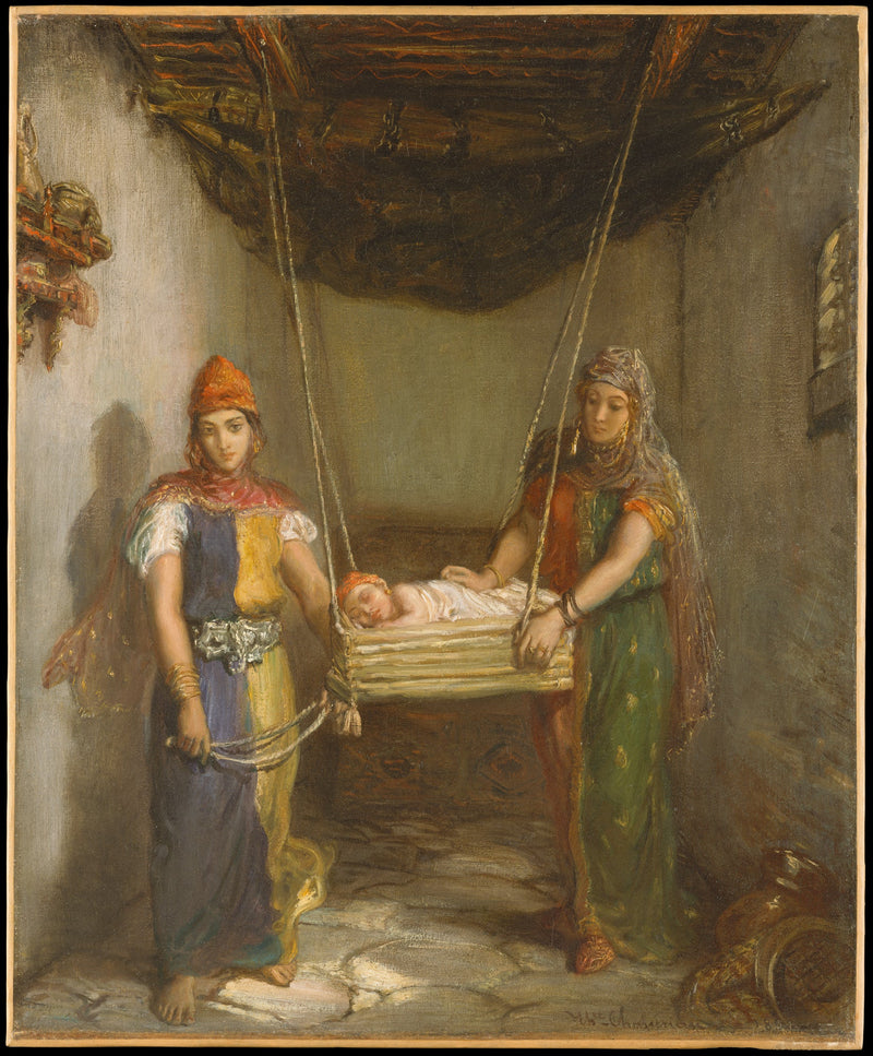 Scene i den jødiske bydelen i Constantine - Théodore Chassériau
