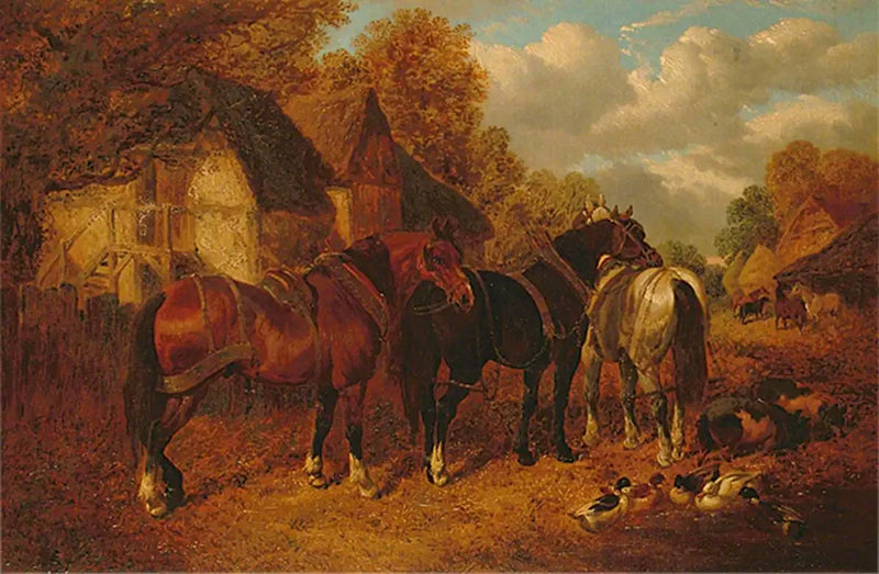 Fjørsituasjon med trekkhester - John Frederick Herring, Sr.

Source:
Scène de ferme avec des chevaux de trait - John Frederick Herring, Sr.