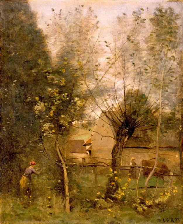 Scène de ferme - Jean-Baptiste Camille Corot - Alpha Reproduction