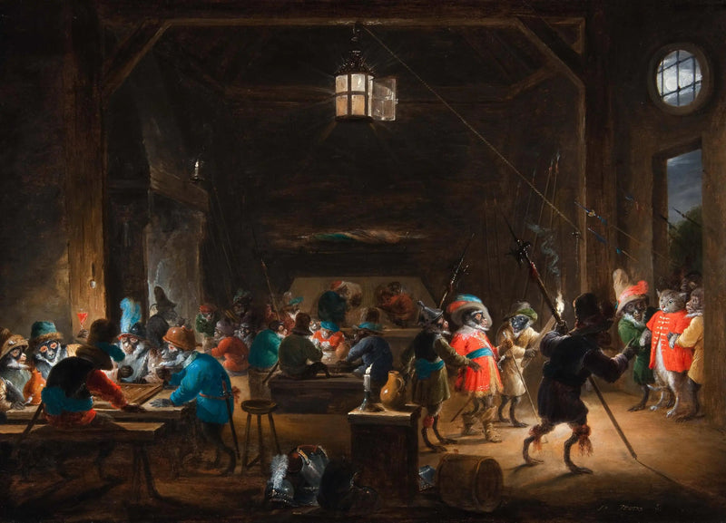 Vaktstasjon med ape-soldater - David Teniers den Yngre

Source:
Scène de garde avec des soldats singes - David Teniers le Jeune