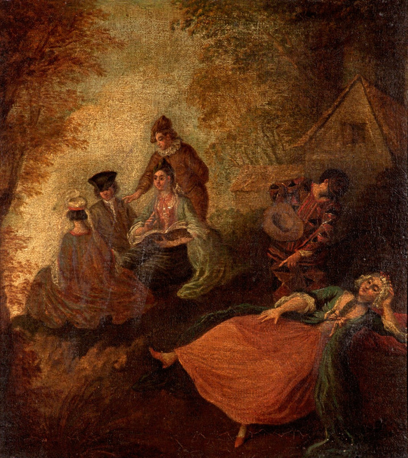 Hageutsikt med personer - Antoine Watteau