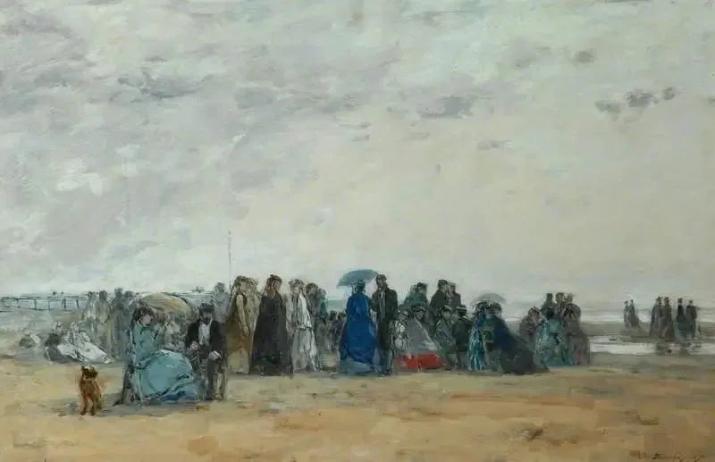 Lavvann strandscene - Eugène Boudin