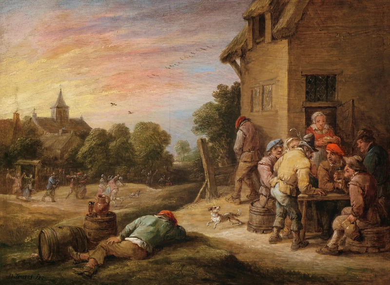  Landsbyscene med bønder som feirer foran en vertshus - David Teniers den Yngre

Source:
Scène de village avec des paysans faisant la fête devant une auberge - David Teniers le Jeune