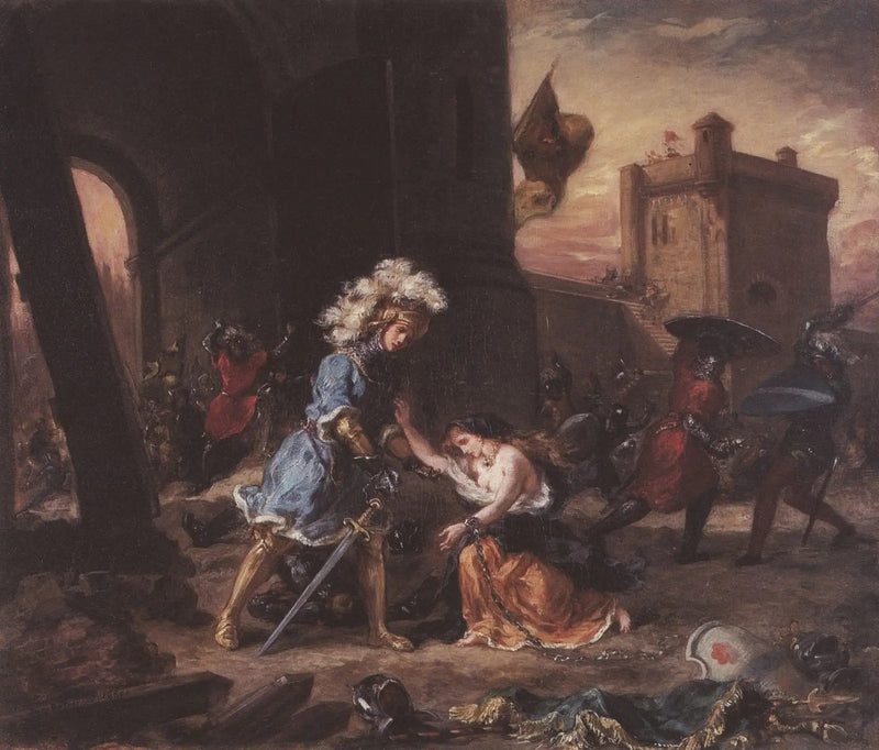 Scene fra romanen om Amadis de Gaul - Eugène Delacroix