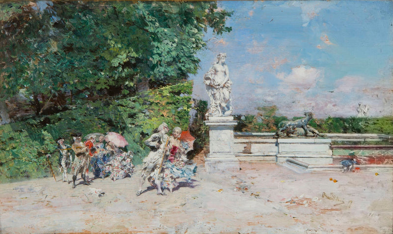 Fortryllende scene i Versailles-parken - Giovanni Boldini