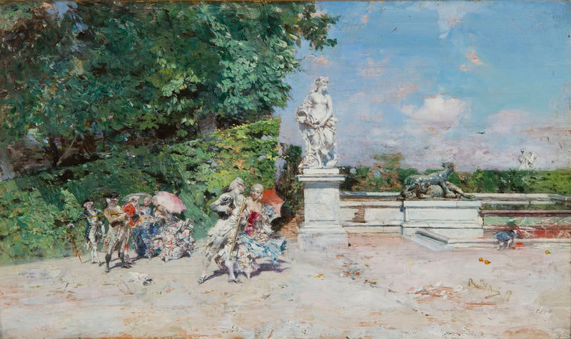 Fortryllende scene i Versailles-parken - Giovanni Boldini