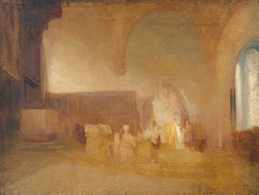 Scene i en kirke eller hvelvet hall - J. M. W. Turner