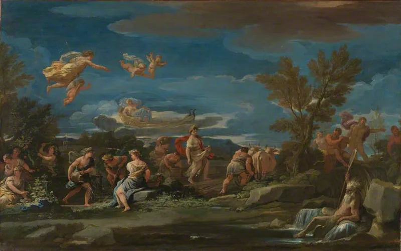 Myotologisk scene av landbruket - Luca Giordano
