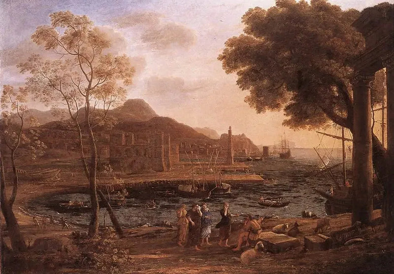 Havneutsikt med Heliader i sorg - Claude Lorrain