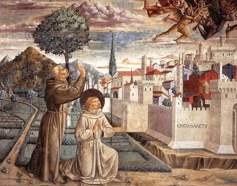 Scener fra helgen Fransiscus liv (Scene 6, nordvegg) - Benozzo Gozzoli