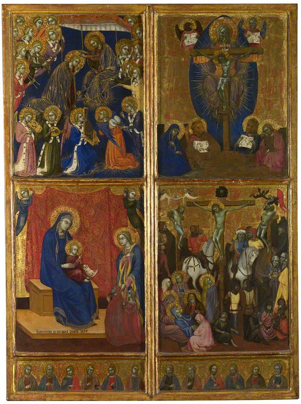 Scènes de la Vierge ; La Trinité ; La Crucifixion - Barnaba da Modena image 1 tableau peint à l’huile sur toile