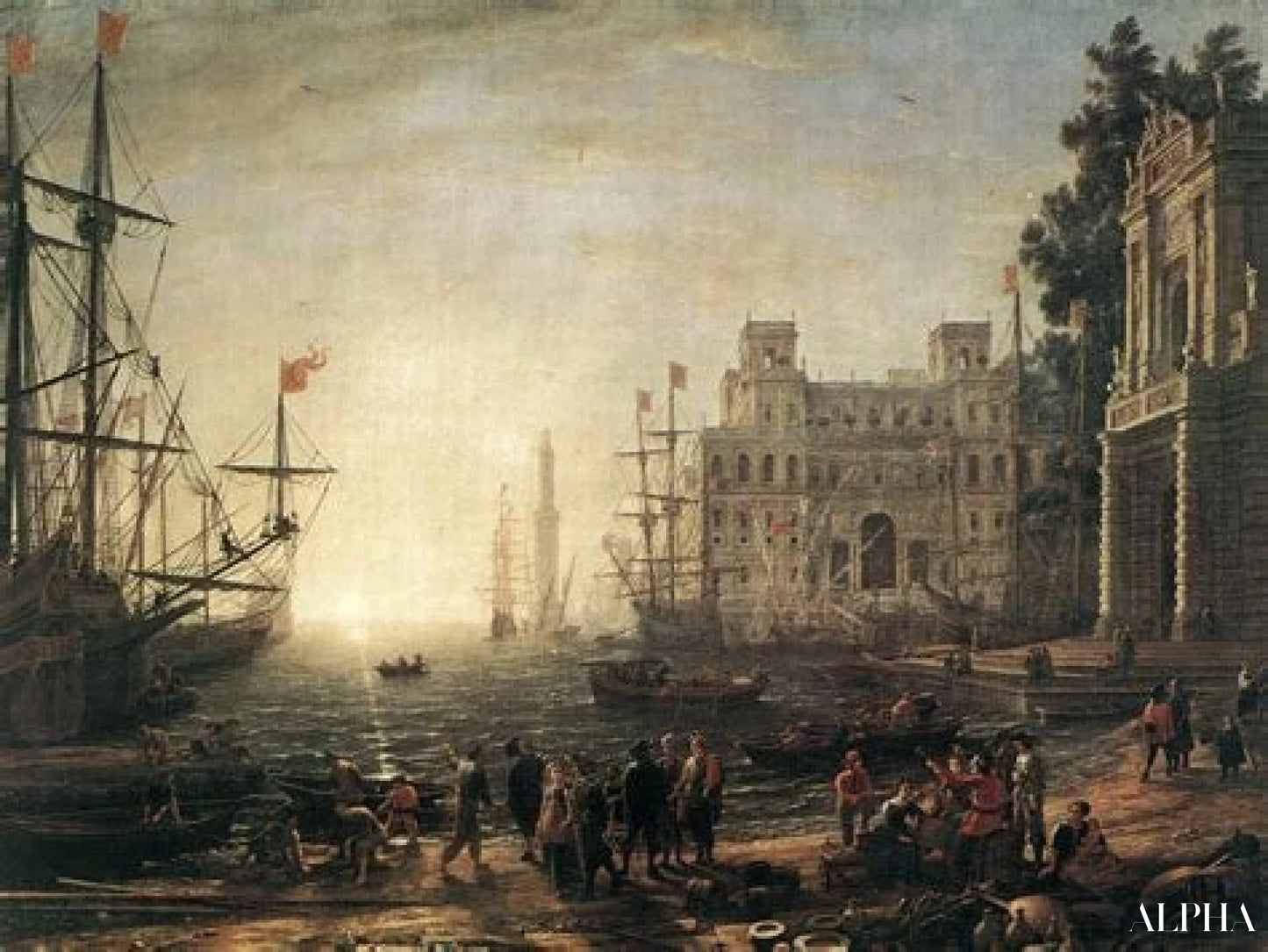 Seaport - Claude Lorrain - Høykvalitets reproduksjoner av malerier og bilder