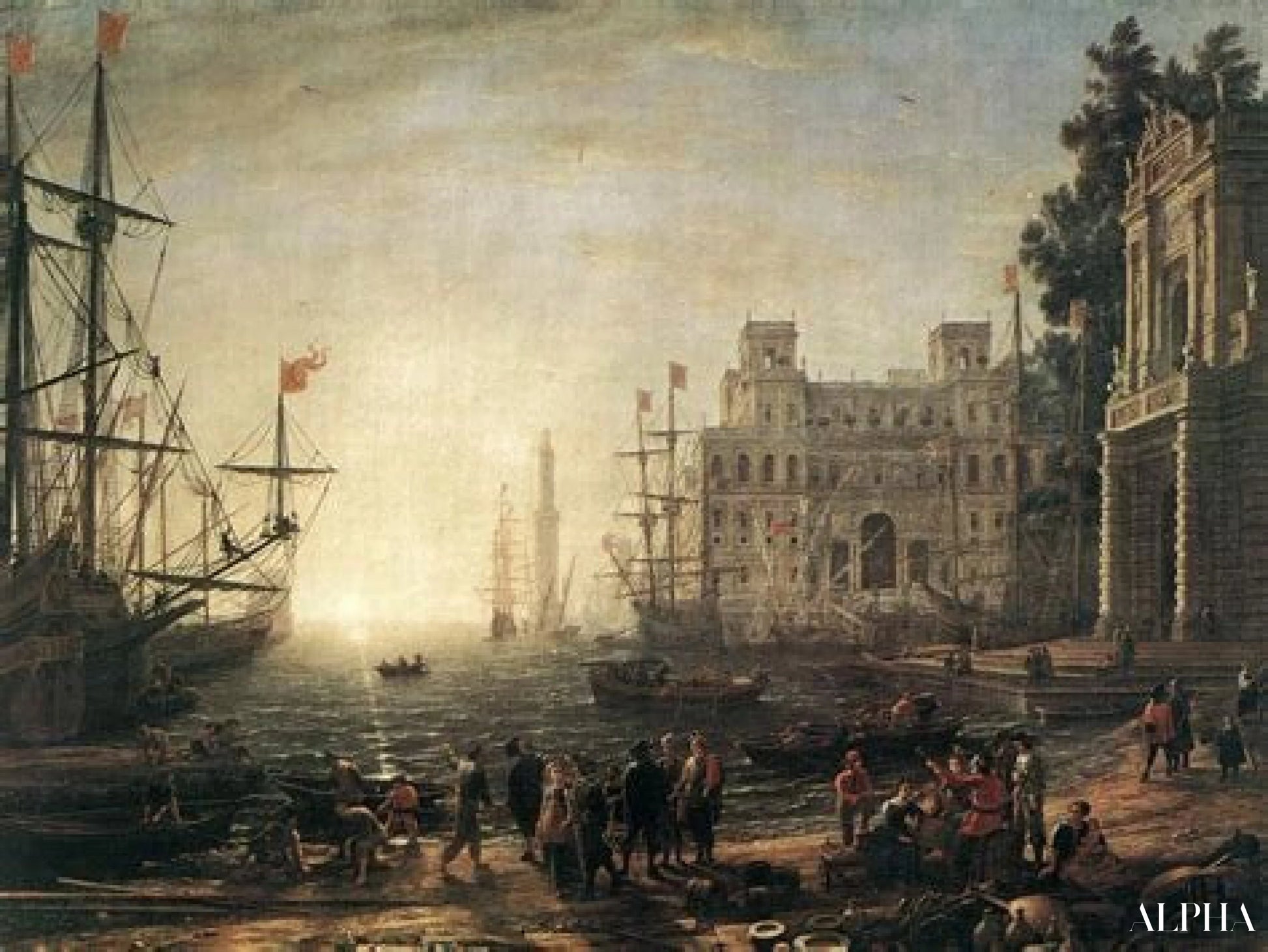 Seaport - Claude Lorrain - Høykvalitets reproduksjoner av malerier og bilder