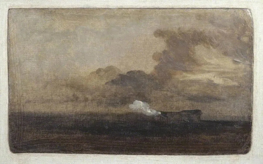 Havlandskap med brennende hulk - J. M. W. Turner