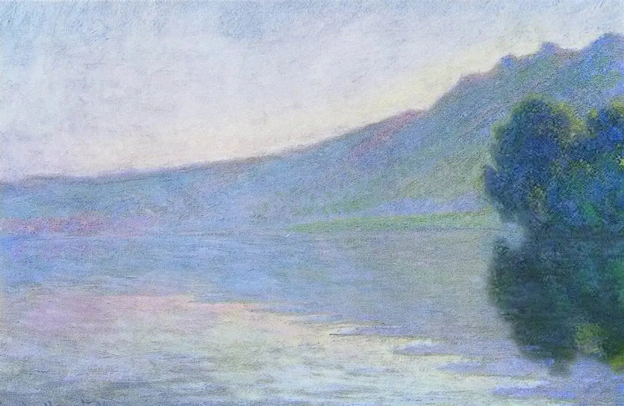 Seinen i Port-Villez, rosa effekt W1371 - Claude Monet