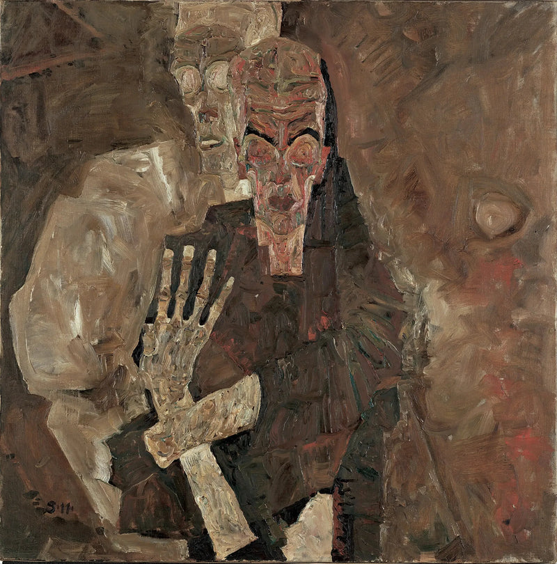 Selv-Seer II (Døden og Mennesket) - Egon Schiele