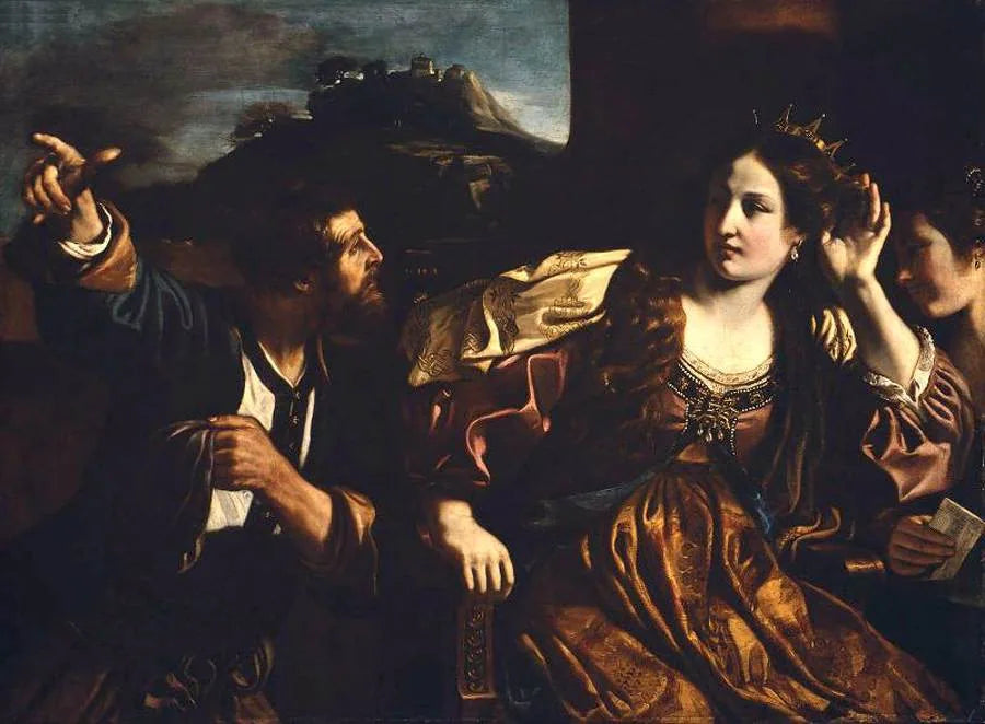 Sémiramis mottar nyheten om Babylons opprør - Guercino