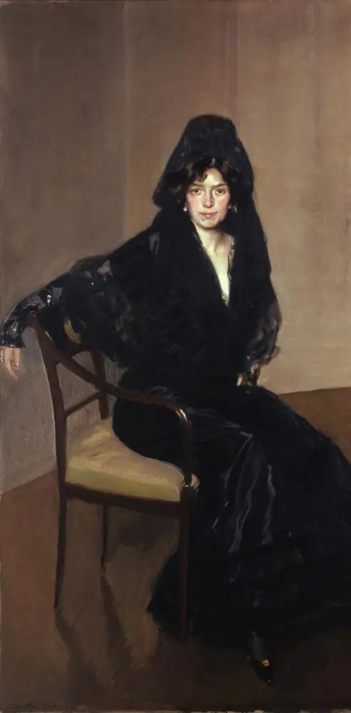 Dame fra Sorolla i spansk mantilla - Joaquín Sorolla