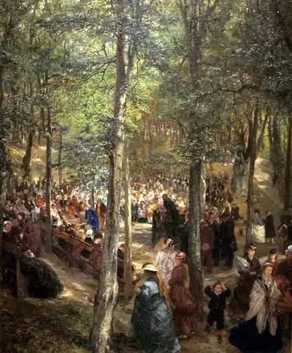 Preken i bøkeskogen nær Kösen - Adolph von Menzel