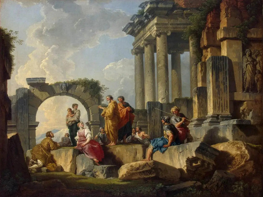 Sermon de saint Paul au milieu des ruines - Giovanni Paolo Panini

Source:
Sermon de saint Paul au milieu des ruines - Giovanni Paolo Panini