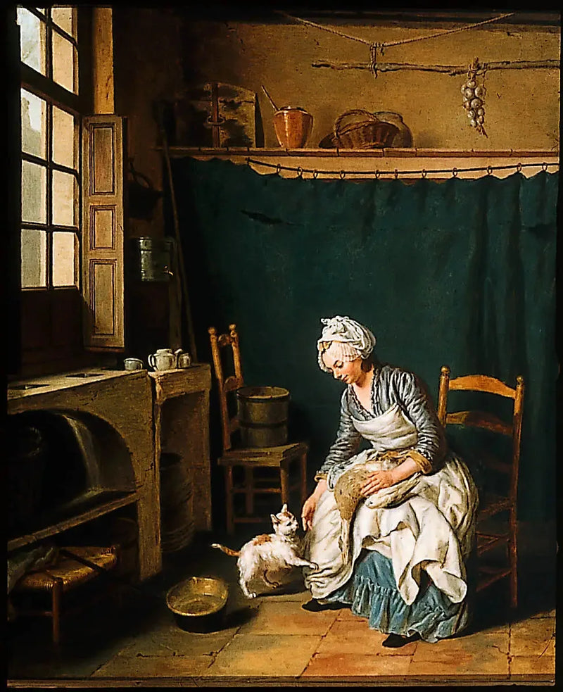 Servante som plukker en kylling - Nicolas-Bernard Lépicié