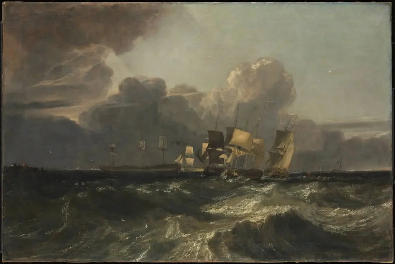 Skip som seiler inn mot ankerplass ('The Egremont Seapiece') - J. M. W. Turner