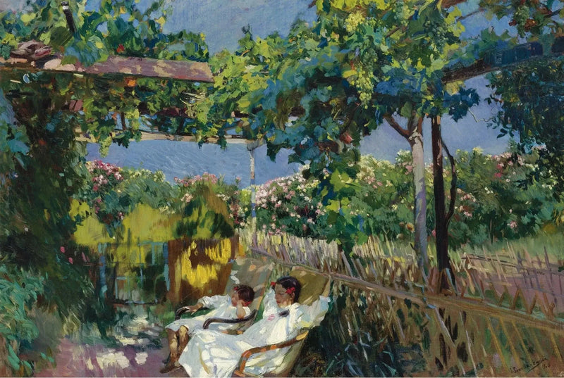 Siesta i hagen - Joaquín Sorolla