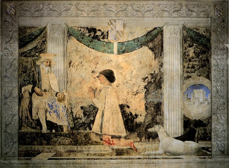 Sigismondo Pandolfo Malatesta i bønn foran Saint Sigismond - Piero della Francesca